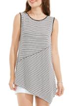 Women's Vince Camuto Asymmetrical Stripe Top, Size - Grey