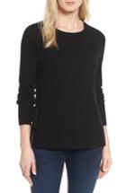 Women's Halogen Side Tie Cashmere Sweater - Black