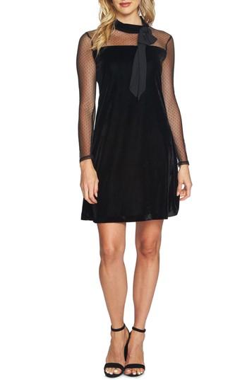 Women's Cece Mixed Media Velvet Dress