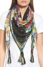 Women's Johnny Was Mabel Silk Square Scarf, Size - Blue