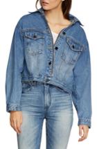 Women's Habitual Gia Crop Denim Jacket - Blue