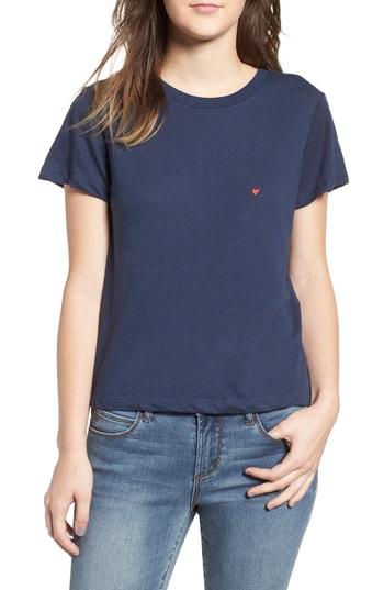 Women's Sub Urban Riot Embroidered Heart Tee - Blue
