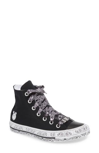 Women's Converse X Miley Cyrus Bandana High Top Sneaker M - Black