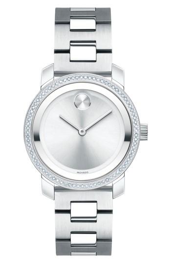 Women's Movado Bold Diamond Bezel Bracelet Watch