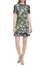 Women's Ted Baker London Hoster Floral Print Ruffle Hem Dress - Green