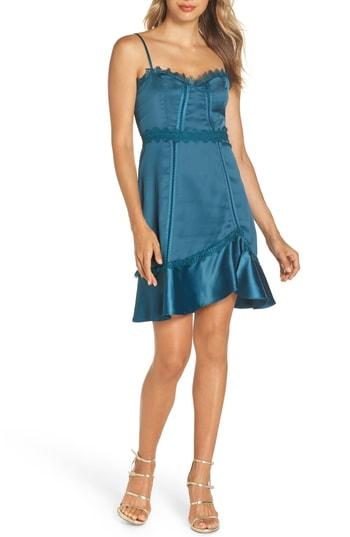 Women's Foxiedox Betty Satin & Soutache Party Dress - Blue/green