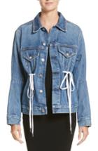 Women's Proenza Schouler Pswl Drawstring Denim Jacket - Blue