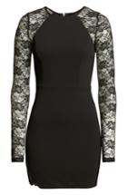 Women's Love, Nickie Lew Lace Sleeve Body-con Dress - Black