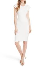 Women's Alice + Olivia Kellin Ruffle Sleeve Sweater Dress - White