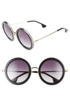 Women's Alice + Olivia Beverly 51mm Special Fit Round Sunglasses - Black