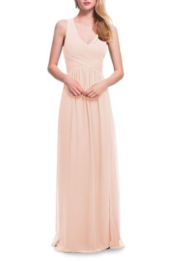 Women's #levkoff Back Cutout Chiffon Gown - Pink