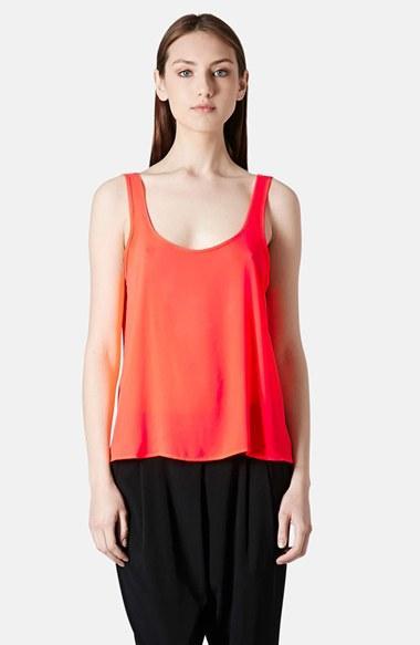 Topshop Scoop Neck Tank Coral