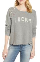 Women's Lucky Brand Deconstructed Sweatshirt - Grey