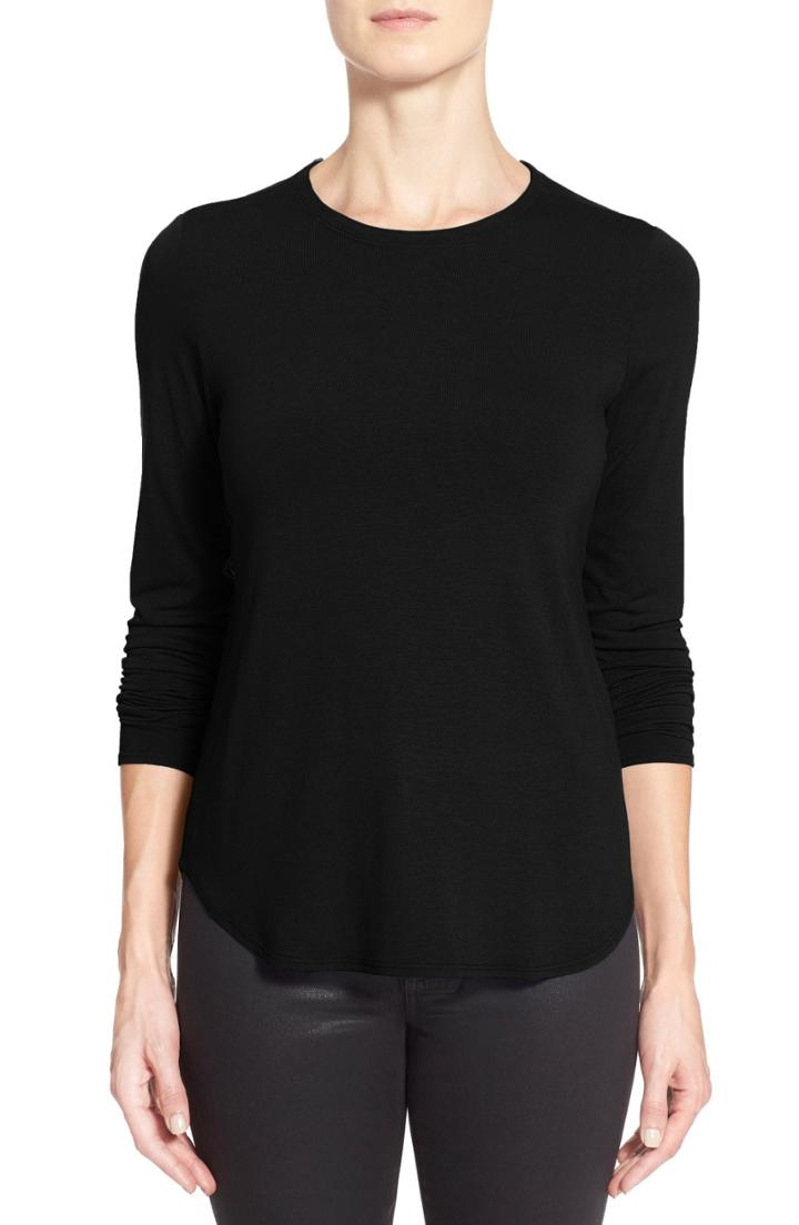 Women's St. John Collection Layered Mesh Tee, Size - White