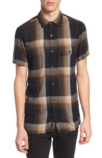 Men's Treasure & Bond Drapey Sport Shirt, Size - Black