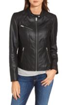 Women's Andrew Marc Felicity Leather Moto Jacket - Black