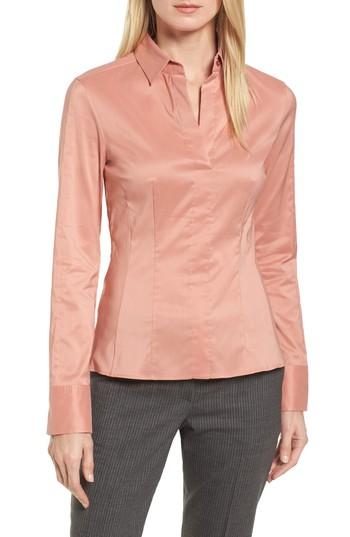 Women's Boss Bashina Stretch Poplin Shirt R - Pink