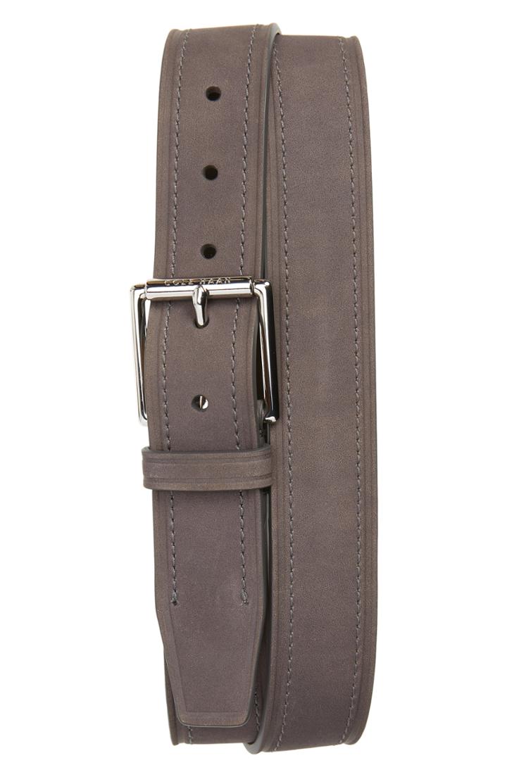 Men's Cole Haan Cut Edge Leather Belt - Storm Cloud