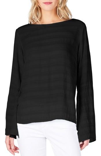 Women's Michael Stars Slit Bell Sleeve Top - Black