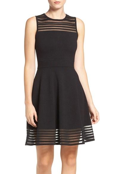 Women's Eliza J Stripe Fit & Flare Dress