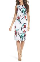 Women's Adrianna Papell Dynasty Floral Print Stretch Sheath Dress - Red