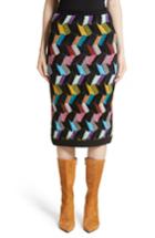 Women's Missoni Multi Knit Pencil Skirt Us / 40 It - Black