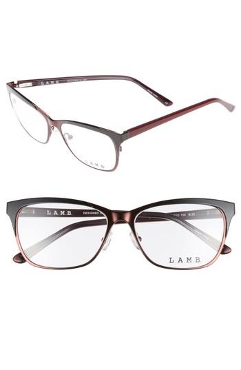 Women's L.a.m.b. 53mm Square Optical Glasses - Burgundy