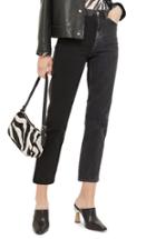 Women's Topshop Colorblock Straight Leg Jeans W X 30l (fits Like 31-32w) - Black