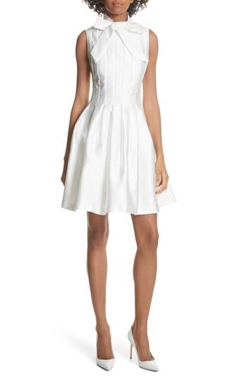 Women's Ted Baker London Bow Neck Skater Dress - Ivory
