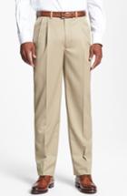 Men's Jb Britches Pleated Super 100s Worsted Wool Trousers R - Beige