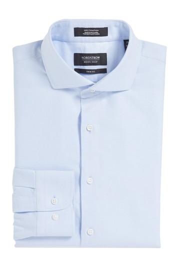 Men's Nordstrom Men's Shop Trim Fit Patterned Dress Shirt 34/35 - Blue