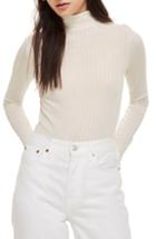 Women's Topshop Funnel Neck Shirt Us (fits Like 0) - Ivory
