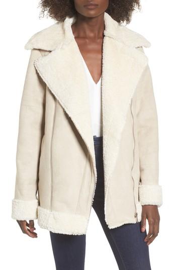 Women's Show Me Your Mumu Calgary Faux Shearling Coat - Beige