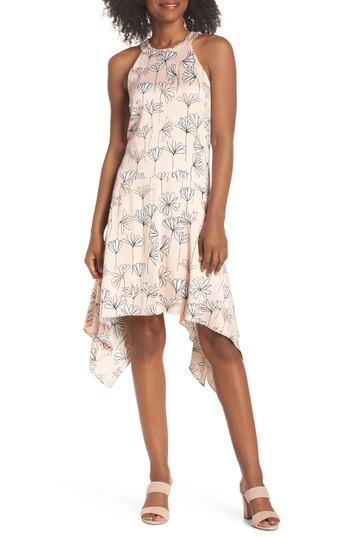Women's Maggy London Printed Handkerchief Hem Dress - Pink
