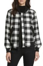 Women's Milly Check Plaid Bomber Jacket - White