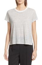 Women's Atm Anthony Thomas Melillo Schoolboy Stripe Linen Tee - White