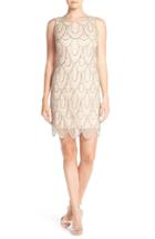 Women's Pisarro Nights Embellished Mesh Sheath Dress - Pink