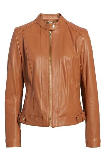 Women's Cole Haan Leather Moto Jacket -