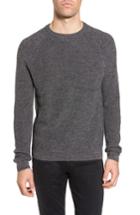 Men's Nordstrom Men's Shop Textured Merino Wool Blend Sweater, Size - Black