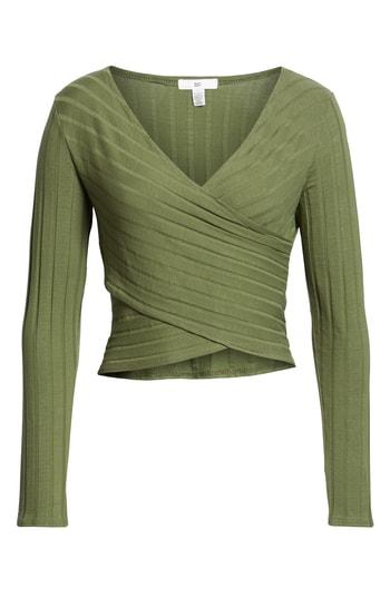 Women's Bp. Rib Knit Wrap Top