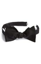 Men's Eton Solid Silk Blend Bow Tie, Size - Black