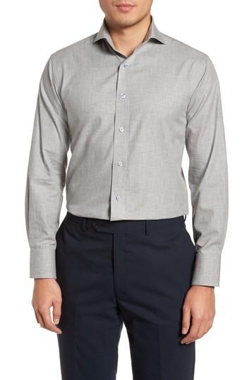 Men's Lorenzo Uomo Trim Fit Solid Dress Shirt .5 - 34 - Grey