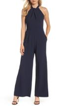 Women's Julia Jordan Halter Wide Leg Jumpsuit - Blue