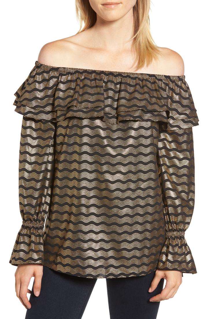 Women's Michael Michael Kors Off The Shoulder Swing Top - Black