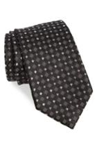 Men's Nordstrom Men's Shop Coventry Check Silk Tie, Size - Black