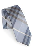 Men's Burberry 'manston' Check Silk Tie, Size - Blue