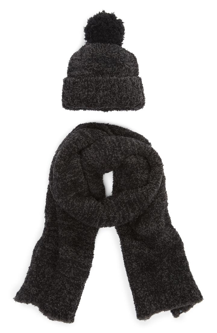 Women's Barefoot Dreams Pompom Beanie & Scarf Set