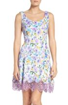 Women's Chetta B Floral Fit & Flare Dress - Purple