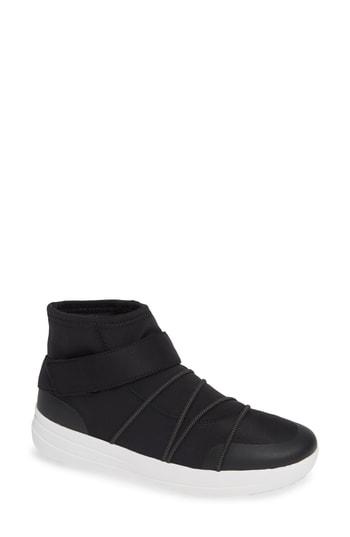 Women's Fitflop Neoflex High Top Sneaker M - Black