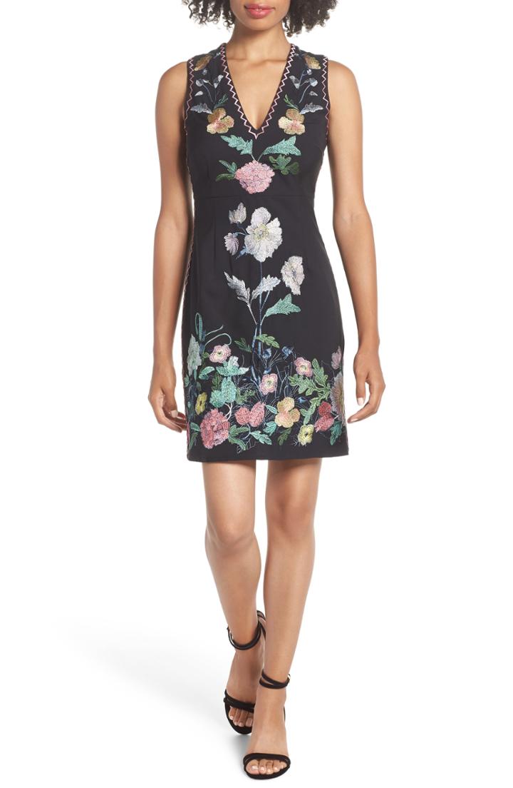 Women's Foxiedox Flora Embroidered Sheath Dress